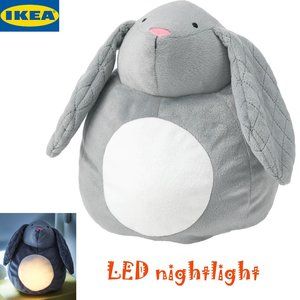 🌺🌺🌺🌺 Ikea PEKHULT Soft toy with LED Nightlight, Gray Babbit/Battery Op NEW!